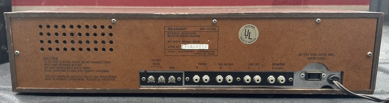 Sharp SR-113U Receiver W/8 Track & Speakers AM/FM Stereo Vintage *READ* Tested gallery