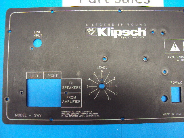 Klipsch SWV Back Panel. rated 8.9 out of 10. Minor Small Age Related Scratches. gallery