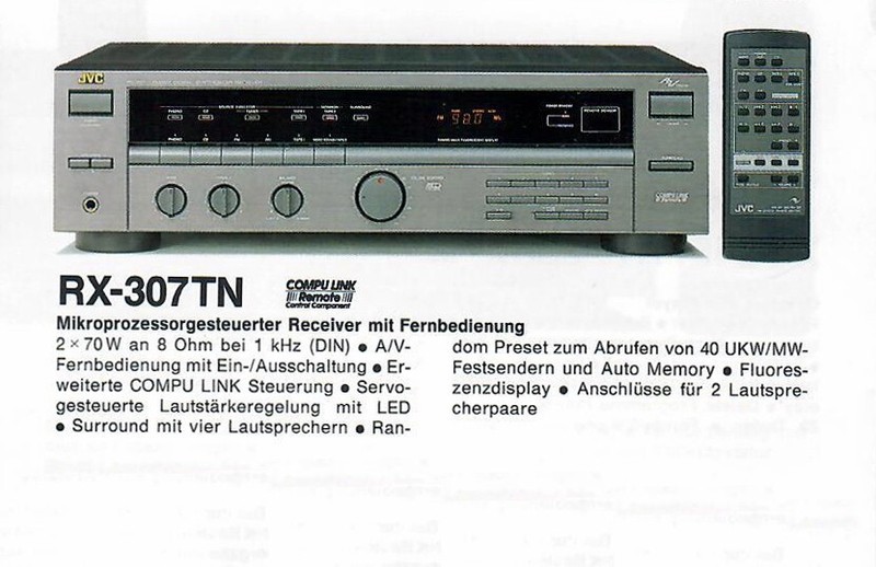 JVC RX-307TN AM/FM Digital Synthesizer Receiver