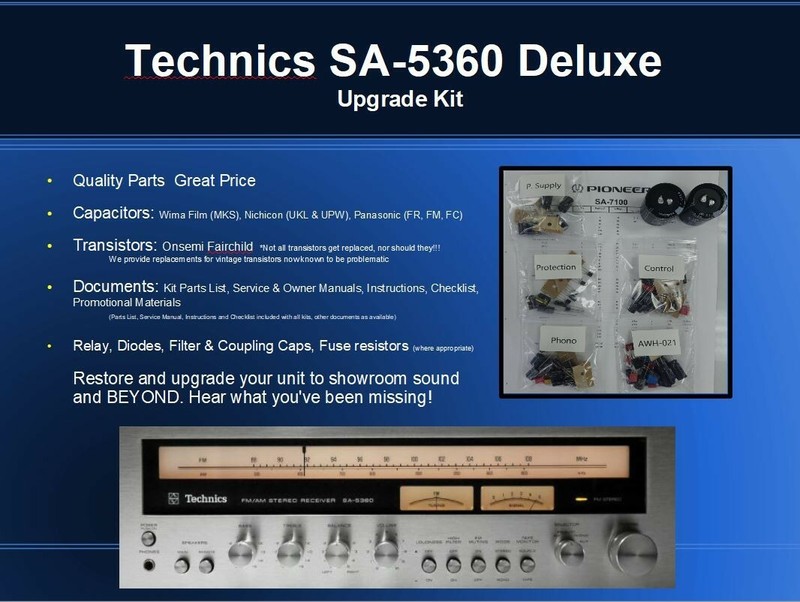 Technics SA-5360 Receiver Deluxe Upgrade Kit Genuine Parts Restoration