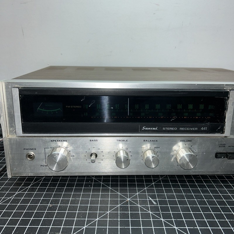 Sansui Stereo Receiver 441 Vintage Silver Face Japan Model 441 Classic Audio! gallery