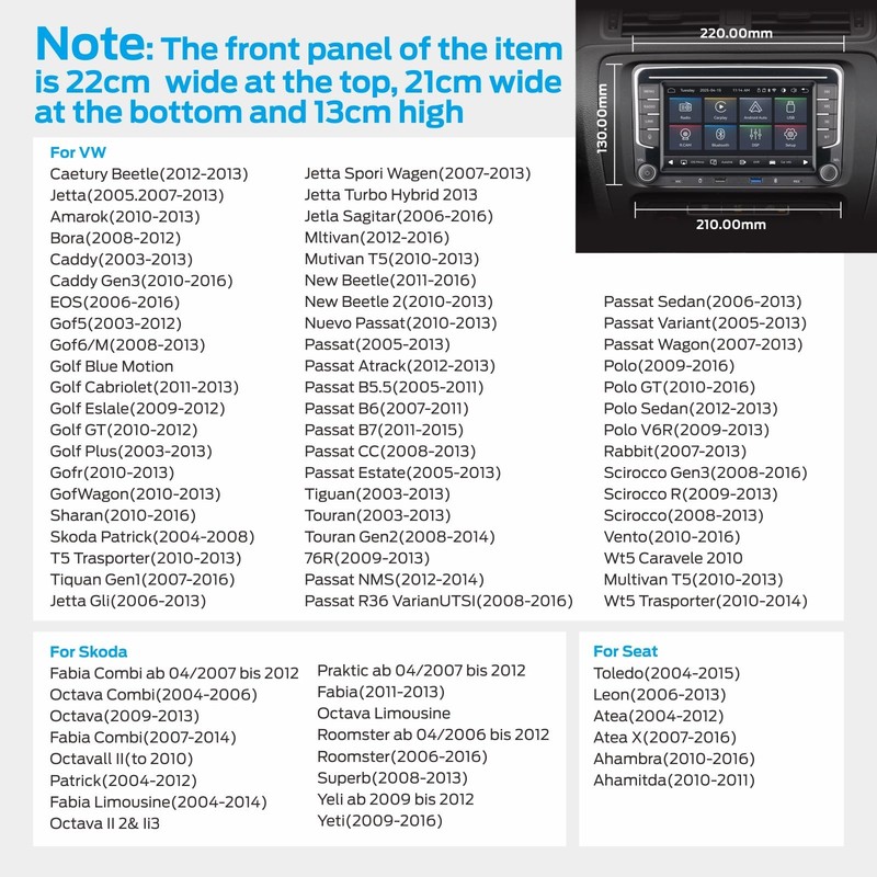 Mavyulqef Boot Linux Car Stereo Compatible For Vw Golf 5 6 Passat Jetta Caddy gallery