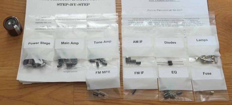 Sherwood S7100a capacitor restoration recap repair upgrade rebuild kit filter