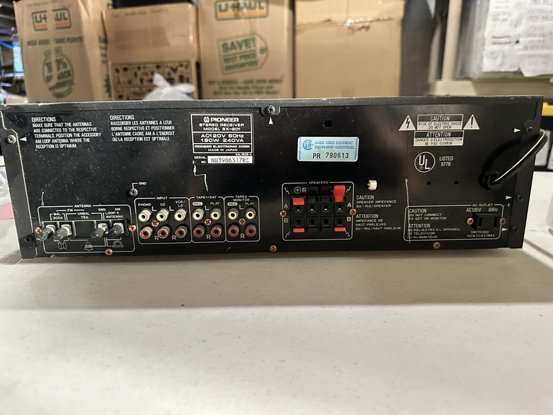 Pioneer Stereo Receiver & Graphic Equalizer, Model SX-201 - 190W ; 240VA gallery