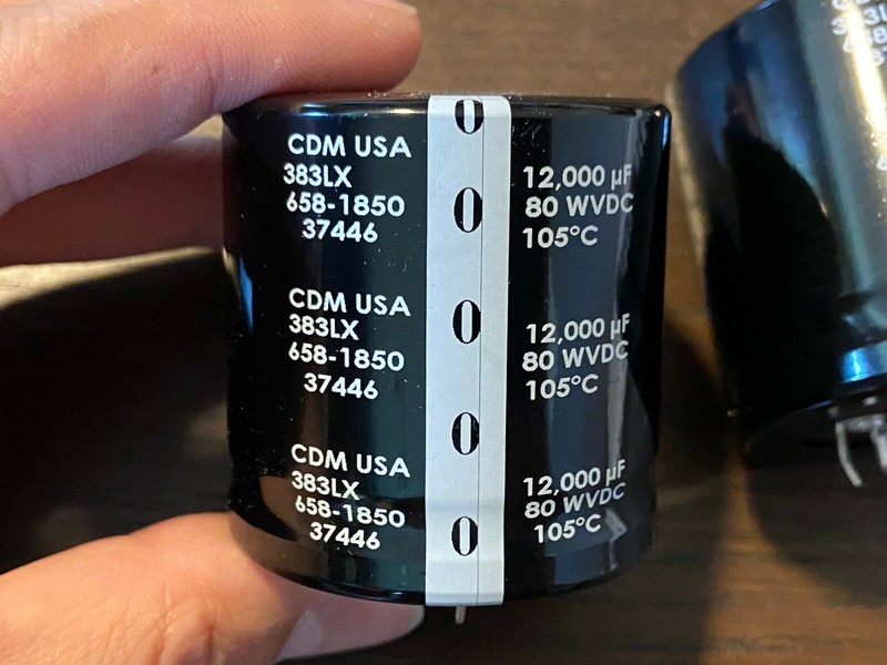 2 New 12000 uf 80v Cornell Dubilier Capacitors for Pioneer SX-838 EXACT FIT 50mm gallery