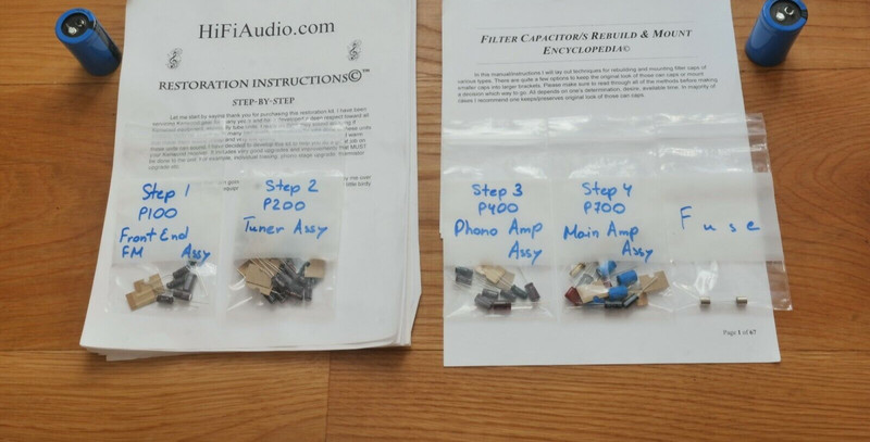 Marantz 2216B *PARTIAL* capacitor receiver rebuild restoration recap service kit