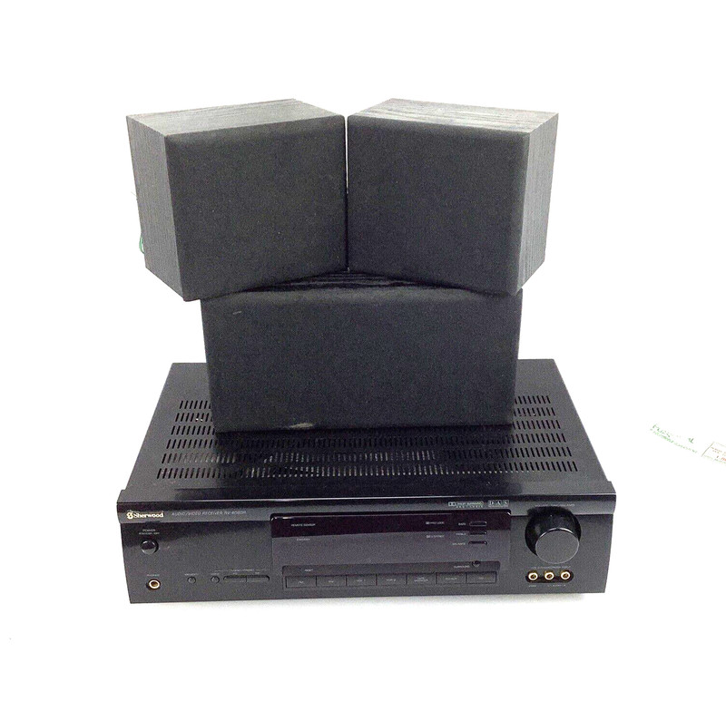 Sherwood Model RV-4060R Audio Video Receiver With 3 Shielded Satellite Speakers