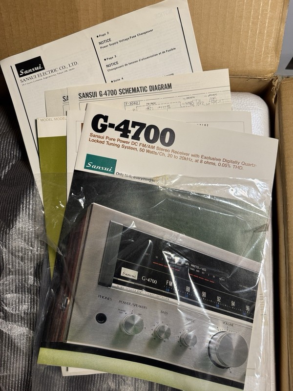 SANSUI G 4700 AM/FM Receiver Used 3 Months Tested All Papers Box Excellent Cond gallery