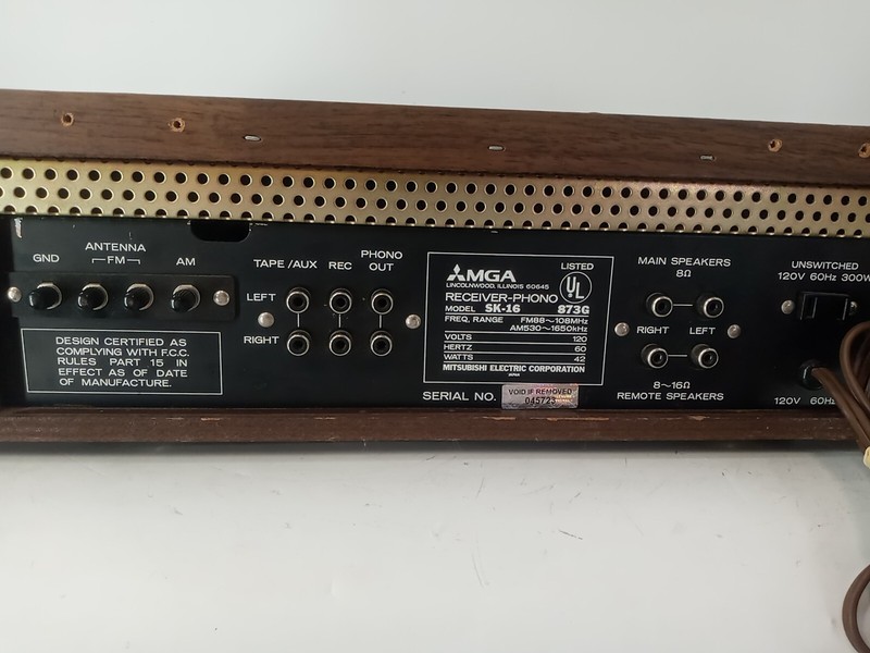 Mitsubishi SK-16 MGA 873G Modified Stereo Receiver For Parts *AS-IS* EB-15013 gallery