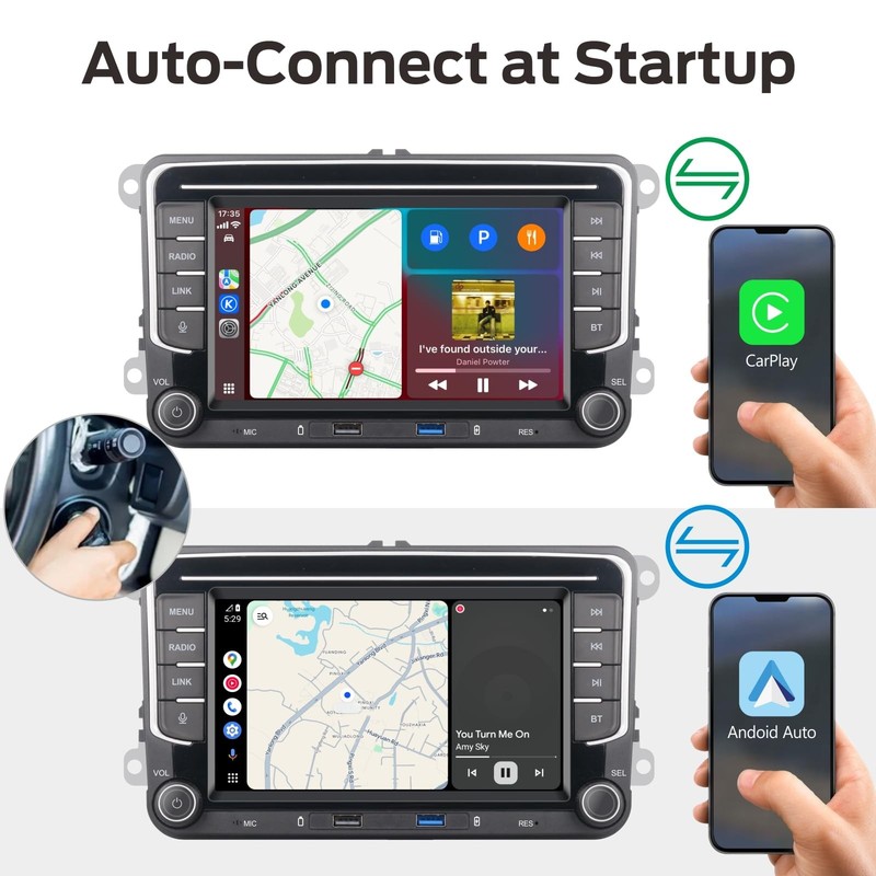Mavyulqef Boot Linux Car Stereo Compatible For Vw Golf 5 6 Passat Jetta Caddy gallery