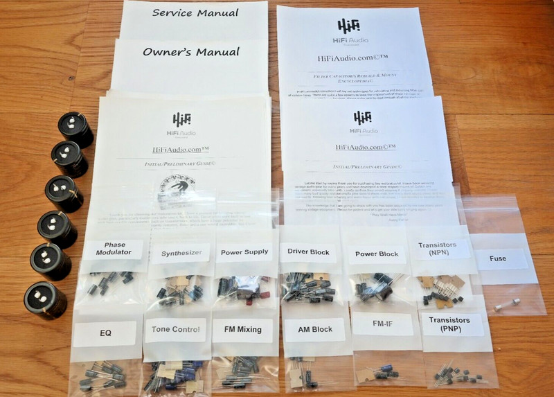 Sansui QR-6500 rebuild restoration recap service kit fix repair filter capacitor gallery