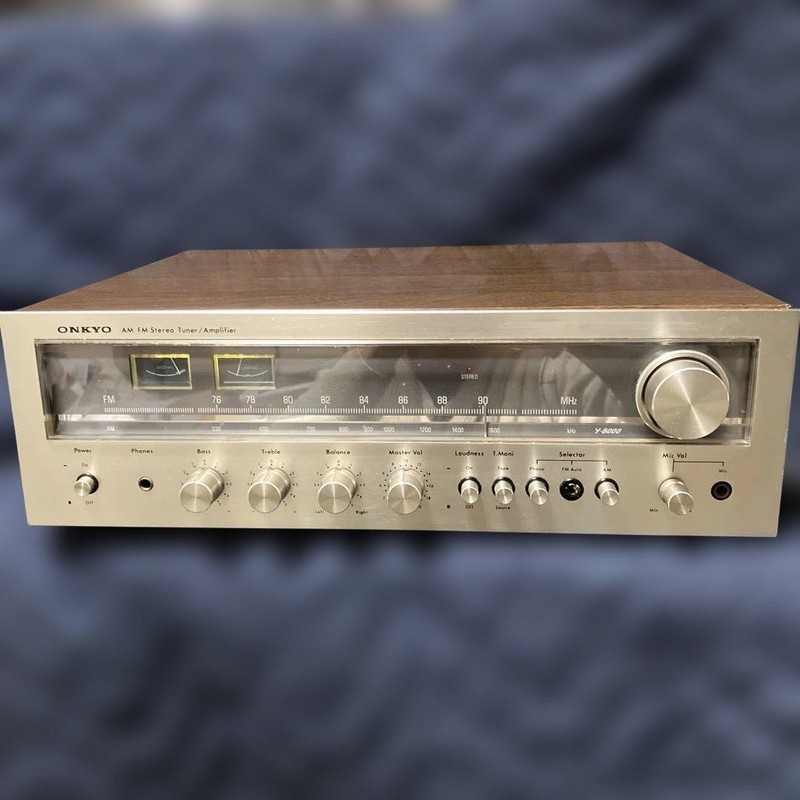 Onkyo Y-8000 AM/FM Stereo Receiver Amplifier Showa Retro Vintage Silver Face