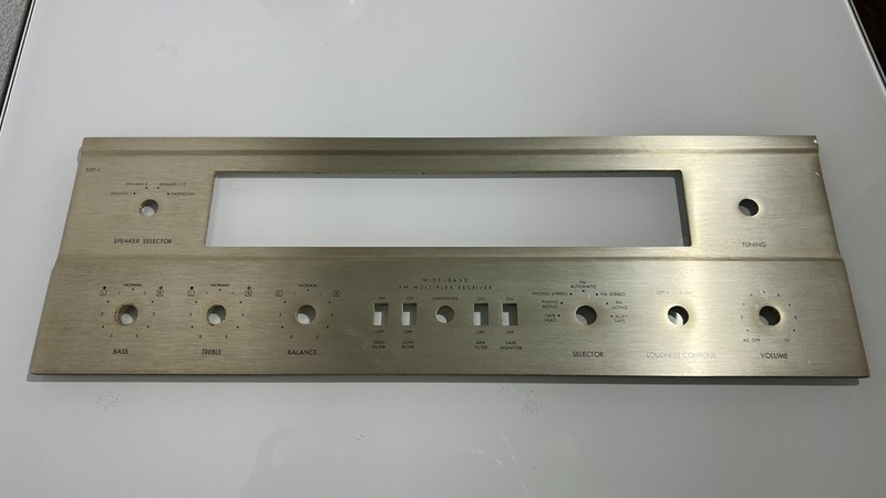 Vintage Fisher 500C Stereo Tube Receiver Faceplate - Original gallery