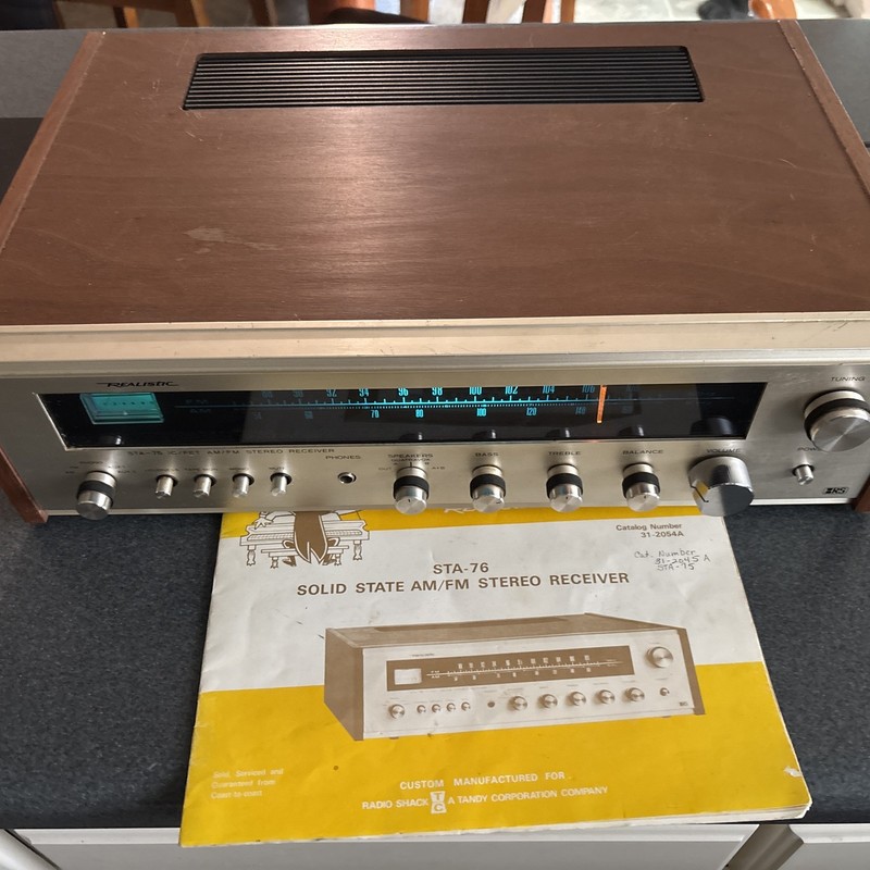 Realistic STA-76 silver-front stereo receiver with Wood Grain & Manual! WORKS! gallery