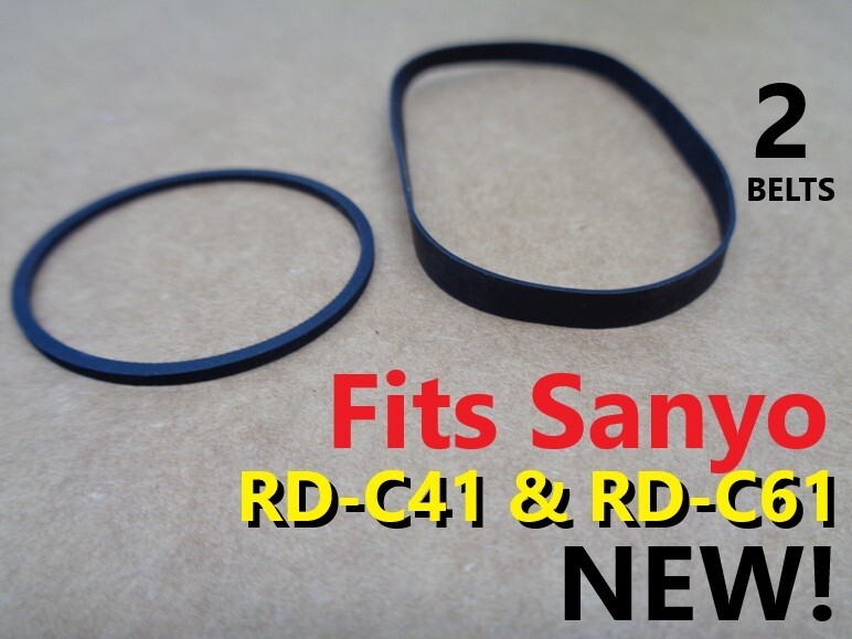 2 PC BELT KIT FITS SANYO RD-C41 AND RD-C61 (LOT OF TWO BELTS) NEW ITEM!