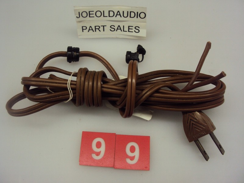 Universal Vintage Non Polarized Brown Line Cord & Strain Reliefs. Tested.