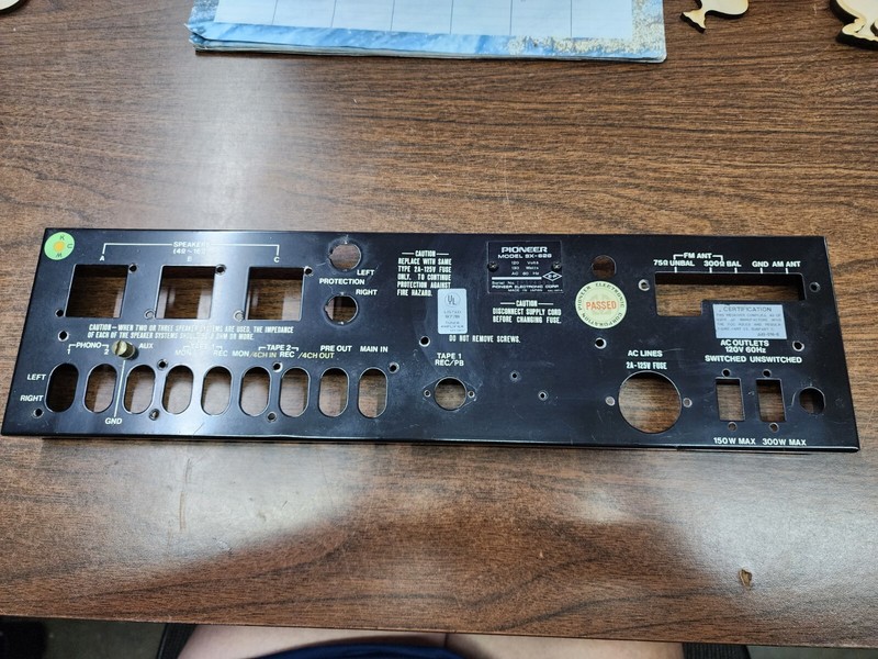 OEM Pioneer SX-626 Stereo Receiver Back Panel (Up 4)