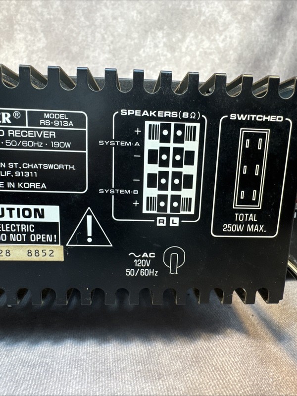 Fisher Studio Standard RS‑913A Stereo Receiver Vintage Home Audio WORKS READ gallery