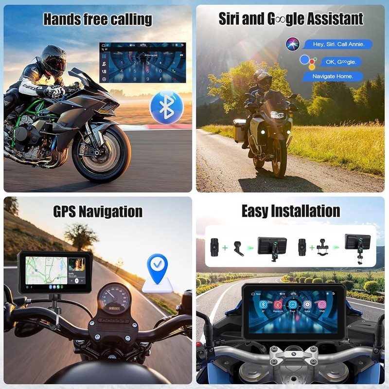 Wireless Motorcycle CarPlay Android Auto 6 Inch Car Play Moto Support TPMS Bl... gallery