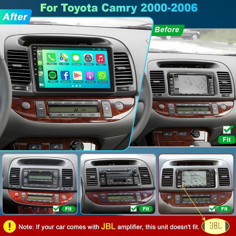 Wowivid 4G64Gb Car Radio For Toyota Camry 2000-2006 Not Fit Jbl Wireless gallery
