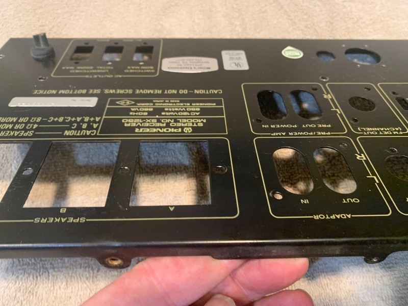 Pioneer SX-1250 Stereo Receiver Parting Out - Rear Metal Panel gallery