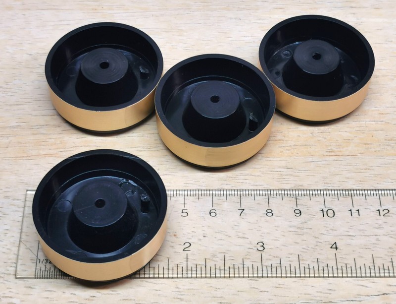 Set of 4 screw on Feet for Stereo Receiver Amplifier HiFi Audio Gear 1 3/4"