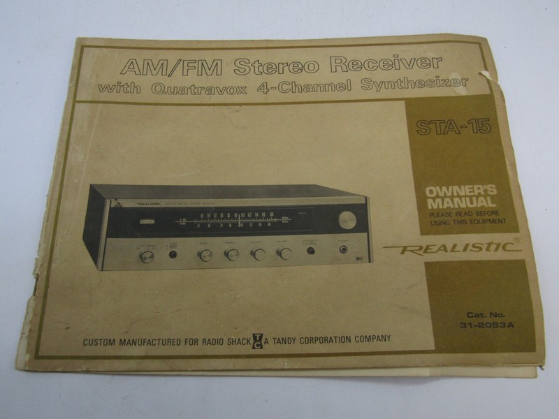 Realistic STA-15 AM/FM Stereo Receiver Woodgrain Cabinet with Manual. gallery