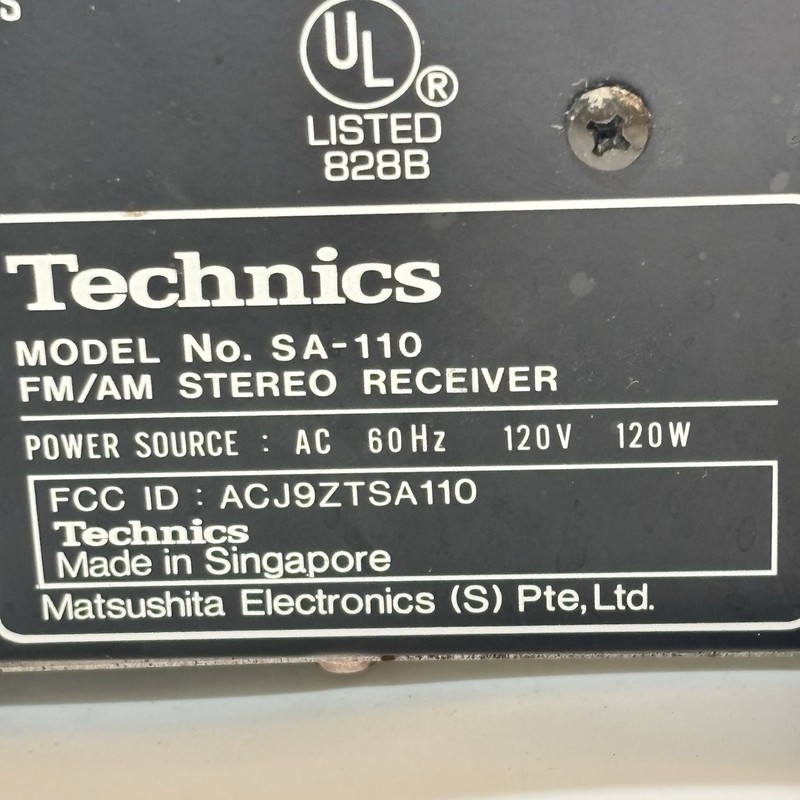 Technics SA-110 Stereo Receiver AM/FM Tuner Vintage 1980s Silver (Tested/ Works) gallery