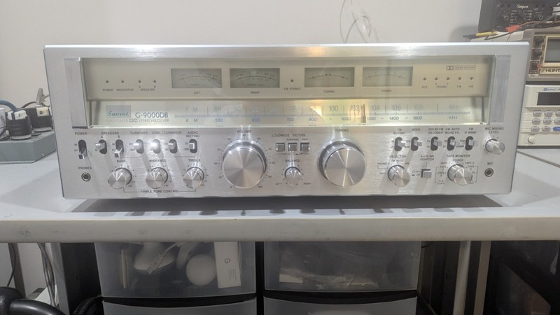 Sansui G-9000DB Vintage Stereo Receiver Silver Face Wood Case gallery