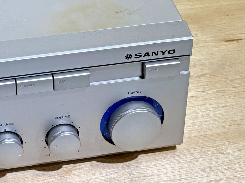 Vintage Sanyo DCR 100 AM/FM Stereo Receiver | Silver | Tested OK | Made in JAPAN gallery