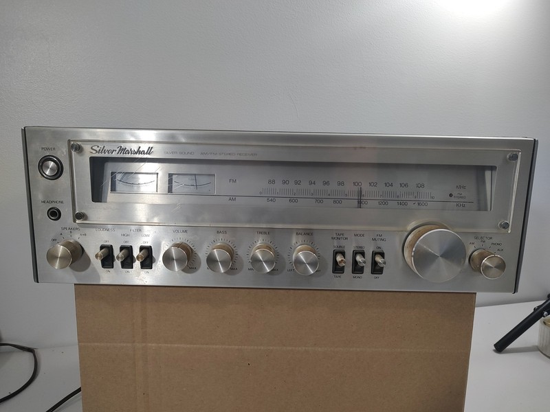 As Is Parts Silver Marshall Modular Systems KM 1021 Stereo Receiver RARE