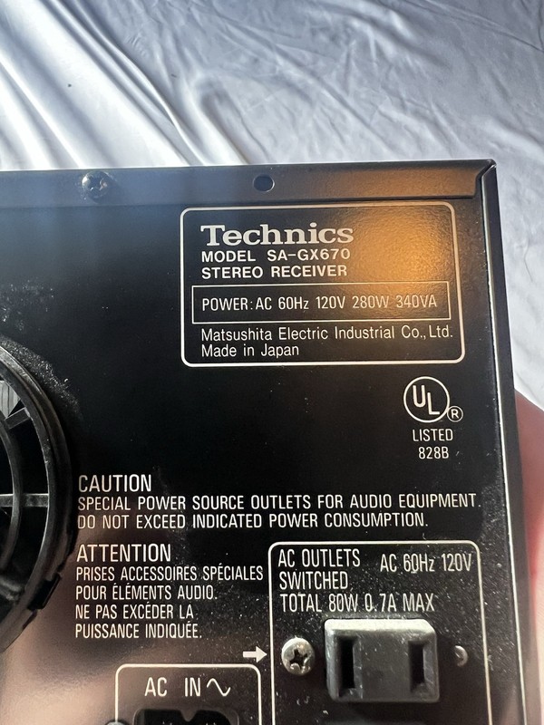 Vintage Technics SA-GX670 Stereo Receiver With Remote Manuals gallery