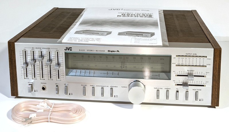 🔥【PRO SERVICE】JVC R-S33 80W Receiver w 5-Band EQ!Phono~PICK LED COLOR💥GUARANTY gallery