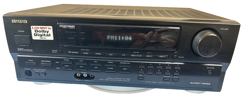 AIWA AV-D30U AM-FM Stereo Receiver *No Remote* Tested! Free Shipping!