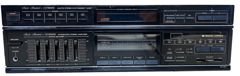 Vintage Fisher Studio-Standard RS-883 AM/FM Stereo Tuner Amplifier black working