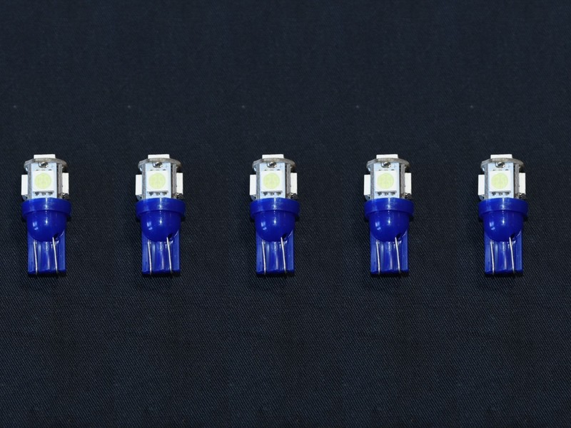5 Royal Blue 6V 6.3V Wedge Lamp LED Light Bulbs for Vintage Receivers