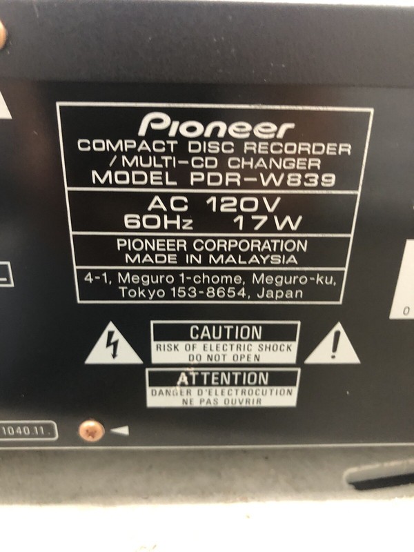pioneer pdr-w839 for parts , needs repair gallery