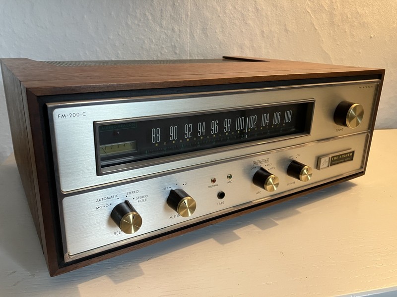 The Fisher FM 200-C AM/FM Stereo Receiver Tuner with Wood Case