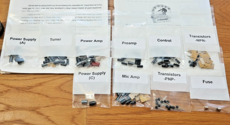 Kenwood KR-6600 KR-6060 restoration recap upgrade kit repair filter capacitor