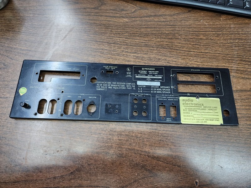 OEM PIONEER SX-434 SX434 STEREO RECEIVER Back Metal Cover (Up 2)