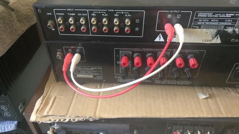 RECEIVER RCA PRE IN MAIN OUT JUMPERS OR PATCH 1 half