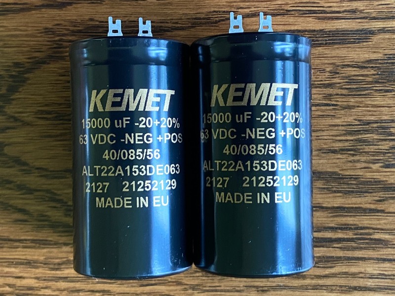 2 New 15000 uf 63v Kemet Main Filter Capacitors fr Pioneer SX-750 EXACT FIT 40mm