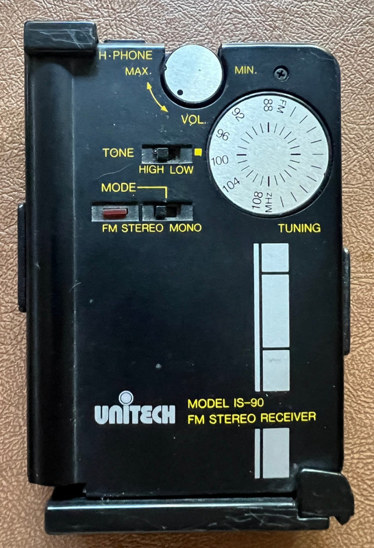 Vintage Unitech Model IS-90 FM Stereo Receiver & Clip Case - Parts ONLY