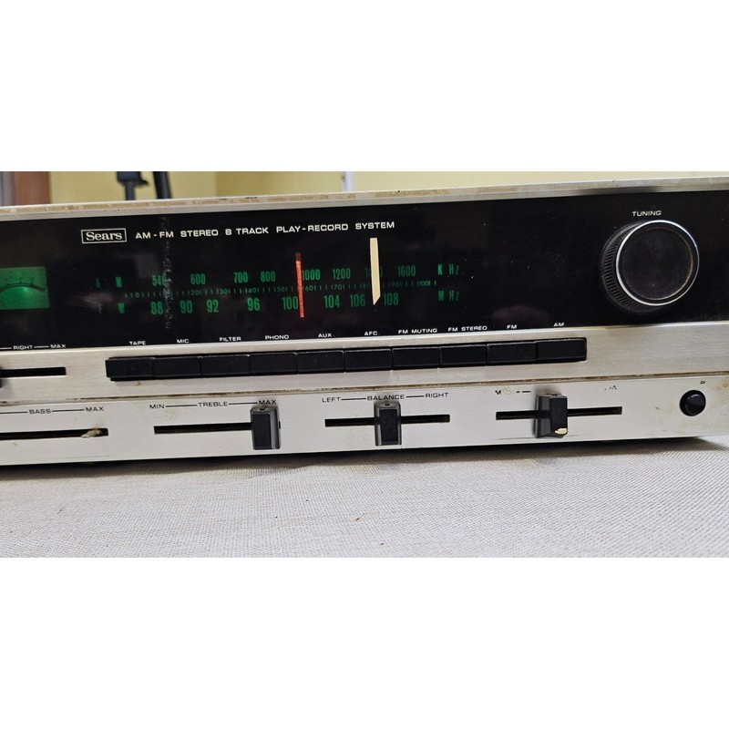 Vtg Sears AM FM Stereo 8 Track Player 90 Watt Model 400 Receiver gallery
