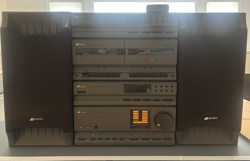 Sansui Stereo System w/ CD Deck, Amplifier, & 2 Way Speakers – Full Setup TESTED
