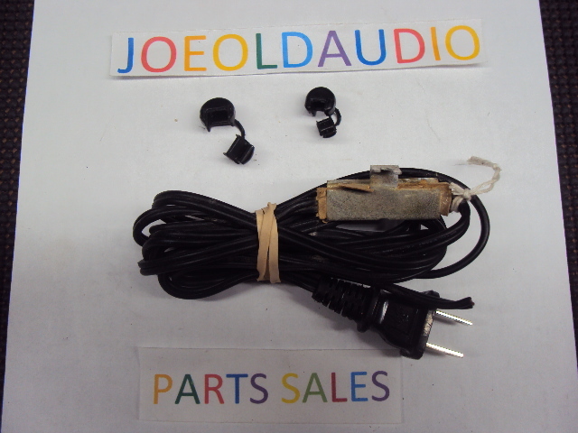 Fisher Universal Black Line Cord w/ AM Radio Antenna. 2 Strain Reliefs. Tested.