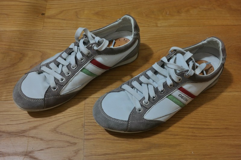 Geox Uomo Andrea P Respira White/Taupe Leather/Suede Sneakers Men US 10 / EUR 43