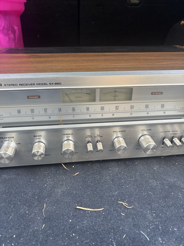 Vintage Pioneer SX-650 AM/FM Stereo Receiver Silver Face Japan! Works gallery