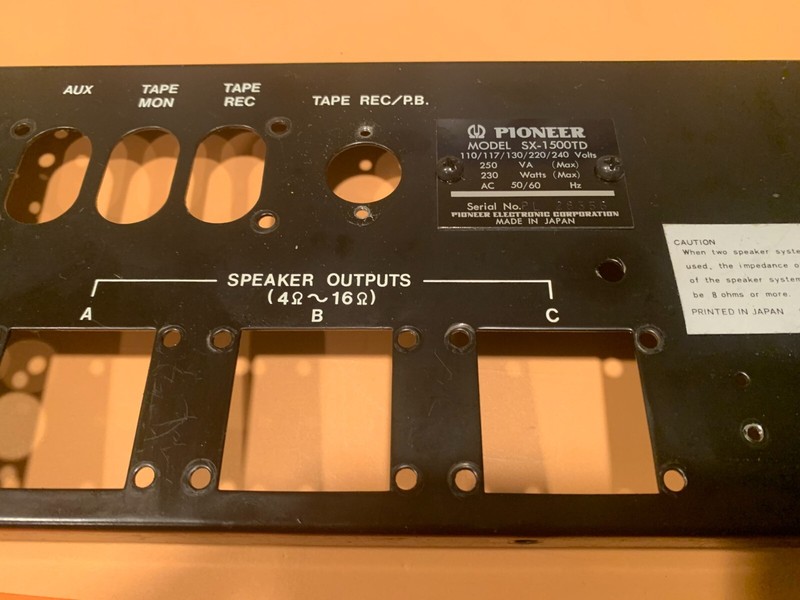 Pioneer SX-1500TD Stereo Receiver Parting Out Rear Panel gallery