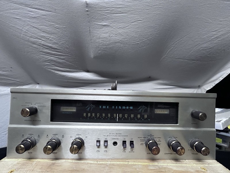 Fisher 500 C 7591, 12ax7 Tube Stereo Receiver. Working. Needs TLC. Looks Nice. gallery